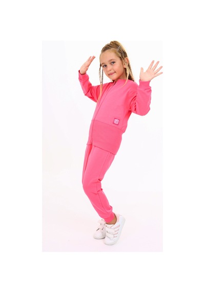 Toontoy Kids Toontoy Kız Çocuk Armalı Eşofman Takım Fuşya