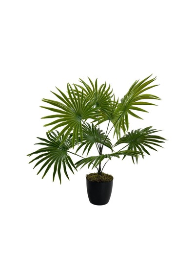 Yapay Çiçek Yelpaze Palmiye 8 Dal 50x40Cm Salon Çiçeği Plastik Si