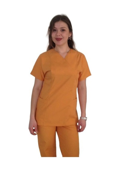 Emel Tekstil Dr Hemşire V Yaka Gold Yarasa Kısa Kol Forma Takım