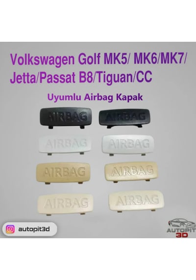 Volkswagen Golf Mk5/ Mk6/mk7/jetta/passat B8/tiguan/cc Uyumlu Airbag Kapak Siyah