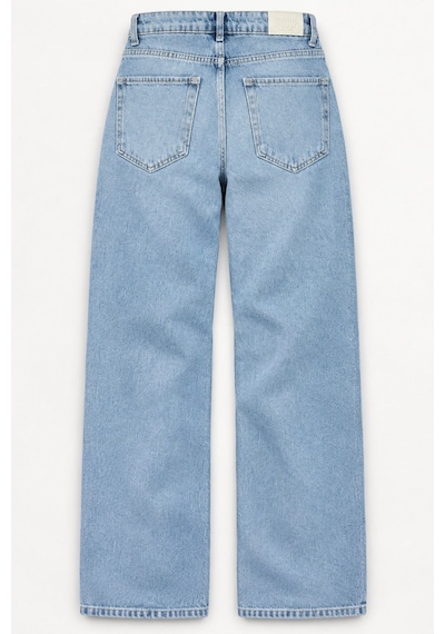 Hiccup Parıltılı Straight Fit Geniş Paça Jean Açık Mavi