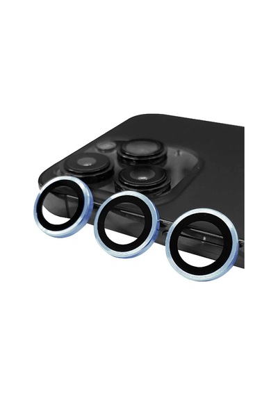 Mey Najmaddin Apple Uyumlu iPhone 13 Pro Max Raze Metal Kamera Lens - Mavi Najmaddin