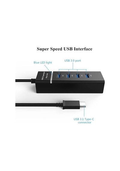 Usb 3.1 Type-C Çoklayıcı - 4 Port Usb 3.0 Hub - Type C To Usb 3.0 (519132659)