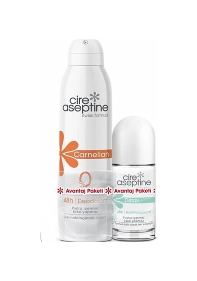 Cire Aseptine Carnelian Deodorant 150 Ml + Detox Rollon 60 ML