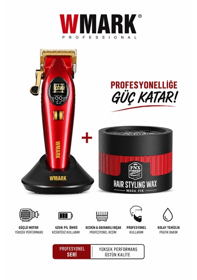 Wmark Ng-v2 Kırmızı Profesyonel Saç Kesme Makinesi