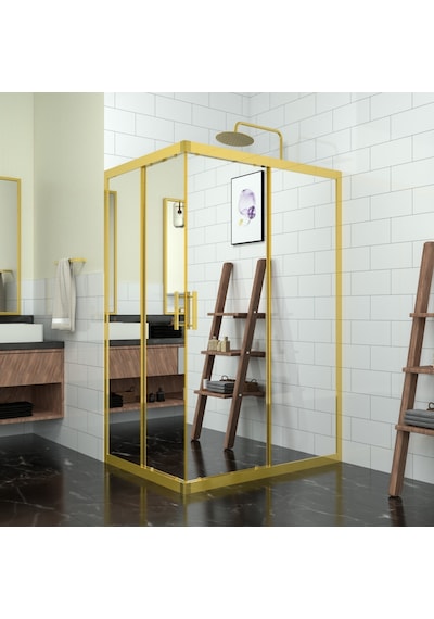 Tekno Duş Gold Rigel 6mm Reflekte Cam Dikdörgen Duşakabin Şeffaf