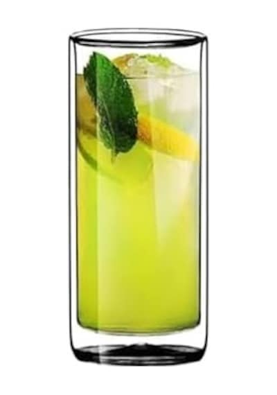 Yeni Tasarım, Çift Cidarlı Cam Su, Latte, Meşrubat, Smoothie Bardağı, 270 Ml, 1 Adet - 12325 Açık Kırmızı