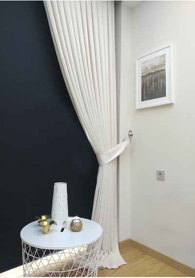 Evdepo Home Kırık Beyaz Fon Perde Tek Kanat Beyaz