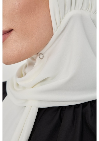 Hürrem Bone Krem Pratik Hazır Geçmeli Tesettür Bone Sandy Boyunluklu Çıtçıtlı 2505 40 Krem