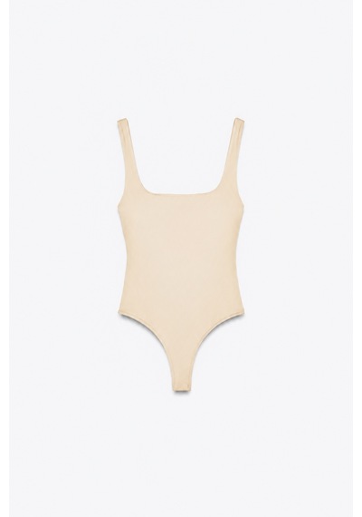 Açelyaokcu Premium Darcy Kare Yaka Bodysuit Bej