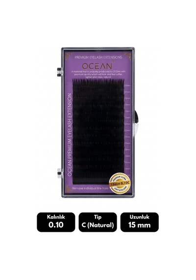 Ocean 0.10c Natural Kıvrım 15 Mm Soft Eyelash Doğal İpek Kirpik 16'lı