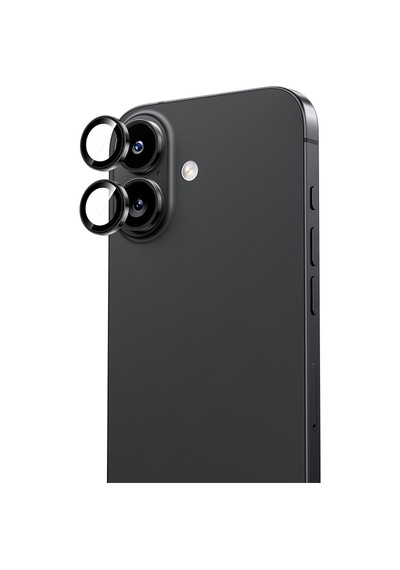 Linktech Apple Uyumlu iPhone 17 Crystal Seri Safir Kamera Lens Siyah