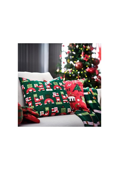 Ikea Vınterfınt Yılbaşı Temalı Kırlent Kılıfı 50x50 Cm Yeşil