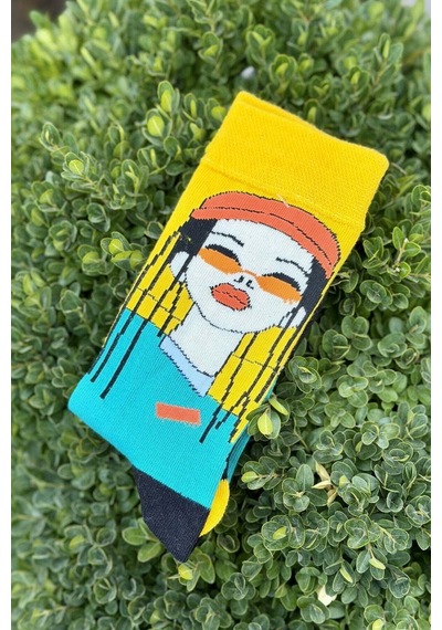 Lousocks Unisex Sağlı Sollu Rasta Saçlı Kız Desenli Soket Çorap Turkuaz Lousocks Unisex Sağlı Sollu Rasta Saçlı Kız Desenli Soket Çorap Turkuaz