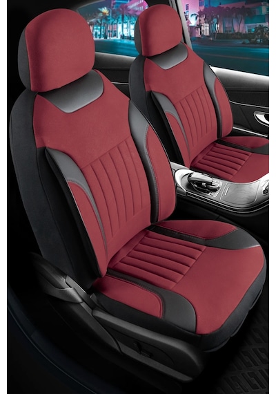 Renault 11 Flash Uyumlu Lüx Deri Detaylı Tay Tüyü Oto Koltuk Kılıfı Ön Arka Takım Edition Serisi Bordo