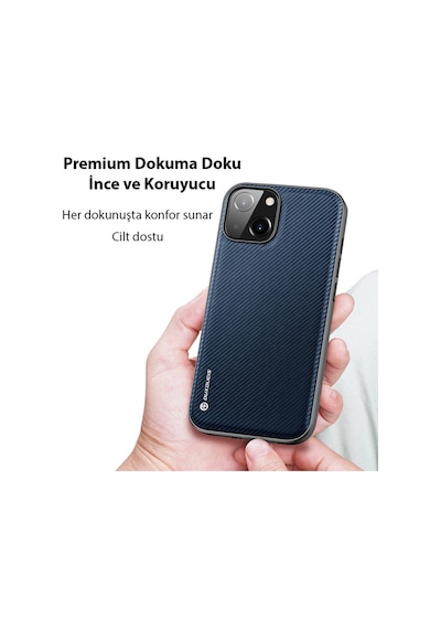 Dux Ducis Fino Serisi Apple Uyumlu iPhone 14 Premium Dokuma Silikon Kilif 561080488