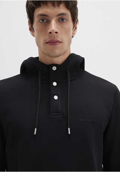 Mavi - Mavi Black Kapüşonlu Siyah Sweatshirt 0s10384-900 Siyah