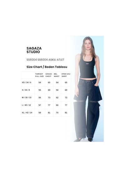 Sagaza Studio Ss6004 Geniş Asklı Atlet SIYAH