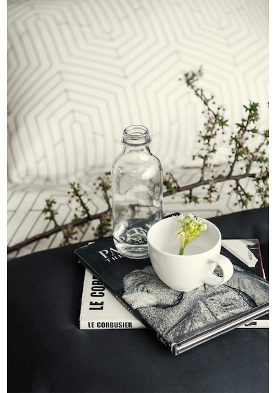 Strada White 210 Tc 83 Tel Pamuk Saten Nevresim Takımı Çift Kişilik Beyaz