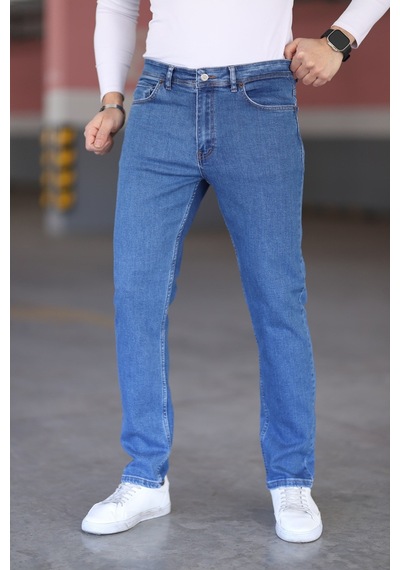 Myrab Denim Siyah Erkek Regular Fit Rahat Kesim Jean Pantolon Mavi