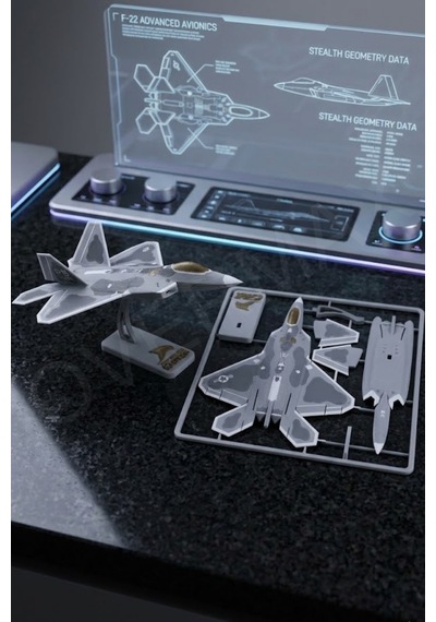 F-22 Yapboz Uçak Modeli Ve Standı Bir Arada - Evde Kurulum İçin Özel Tasarım - 857406124