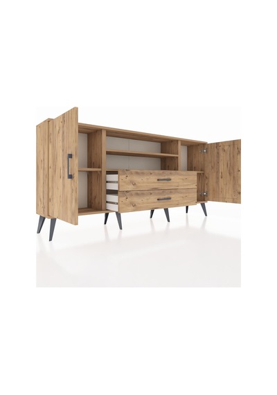 Arges Konsol 4 Raflı 2 Çekmeceli 2 Kapaklı 176x30x83 Çam-çam/çam Çam/çam Arges Konsol 4 Raflı 2 Çekmeceli 2 Kapaklı 176x30x83 Çam-çam/çam Çam/çam