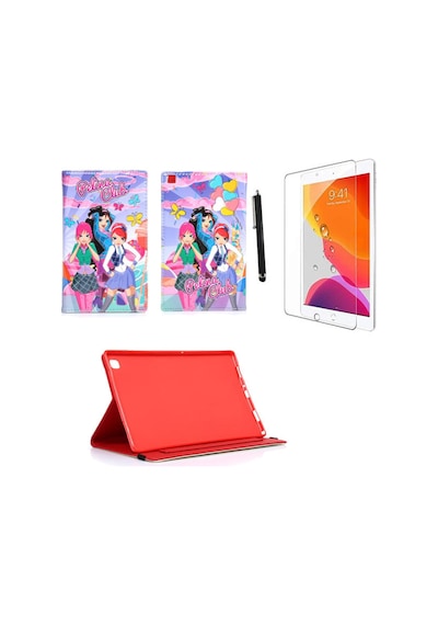 Ipad Mini 5 2019 A2133 A2124 A2125 A2126 Uyumlu Kabartma Resimli Kılıf + Ekran Koruyucu + Kalem Kapaklı Kılıf