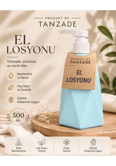 Produkt By Tanzade Nemlendirici El Losyonu 500 Ml Mavi Pompalı Günlük El Bakım Losyonu
