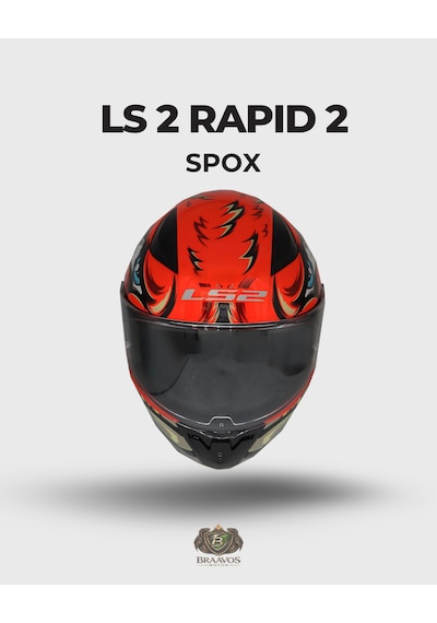 Ls 2 Spox Kırmızı - Gri Kapalı Kask Gri - Kırmızı