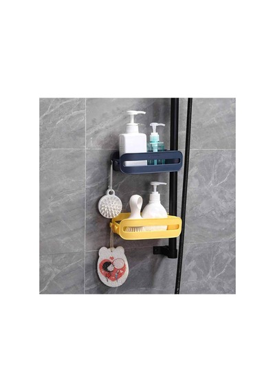 Buççin Online Mağaza Şampuanlık Sabunluk Süngerlik Banyo Mutfak Düzenleyici Askılı Ayarlanabilir Vakumlu Organizer Kapaks Çok Renkli