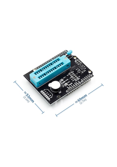 Alkatronik-Arduino Avr Isp Programlama Shield Genişleme Kartı Zif Soket