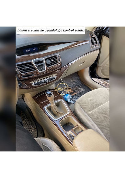Renault Laguna 3 Özel Kalıp Koyu Meşe Full Set Torpido Maun Kaplama,Konsol Kaplama (Koyu Meşe)