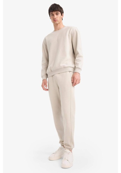 Defacto Slim Fit Dar Kesim Fermuar Cepli Pike Eşofman Altı D5258ax25aubg766 Bej