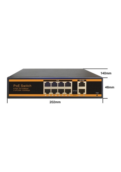 8 Port 10/100Mbps8 2Port 250 M Poe Switch