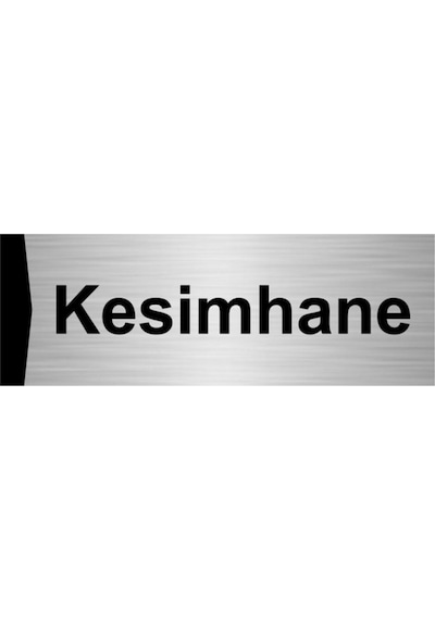 Kesimhane 7x20cm Gümüş Renk Metal Yönlendirme Levhası