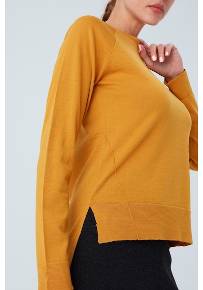 Peraluna Vanessa Pullover Merino Yünlü Yanları Yırtmaçlı Ince Kadın Triko Kazak Sarı-sarı Sarı Peraluna Vanessa Pullover Merino Yünlü Yanları Yırtmaçlı Ince Kadın Triko Kazak Sarı-sarı Sarı