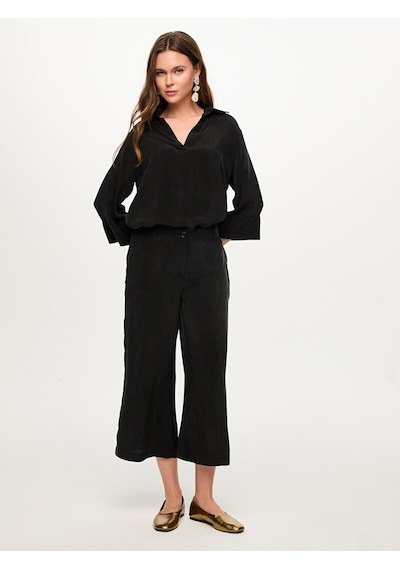 Faik Sönmez Beli Lastikli Wıdeleg Fit Modallı Capri S26cpr004 Us26cpr00410 Siyah