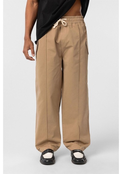Vamos Bağcıklı Baggy Gabardin Pantolon Taba