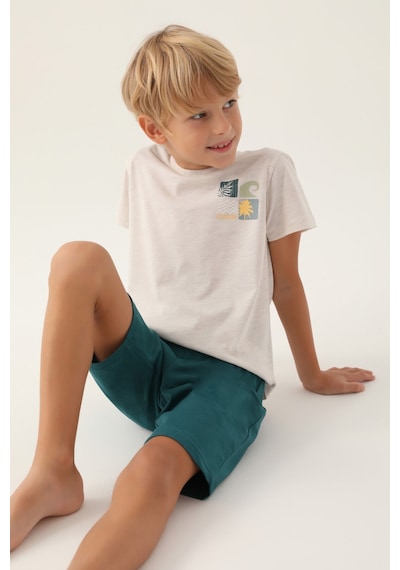 Arnetta Summer Bej Erkek Çocuk Bermuda Takım 5274-42736 Krem Melanj