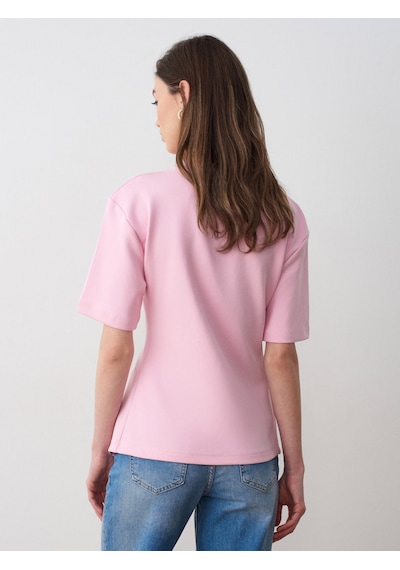 Dilvin 32445 Aksesuar Detaylı Basic T-shirt-toz Pembe