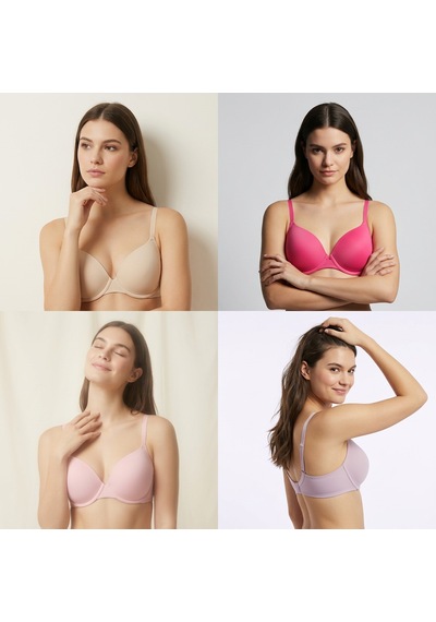 Bonbon Kadın Desteksiz 4'lü 4 Renk Sütyen Bb2368 Desenli