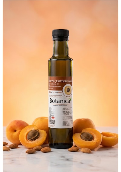 Botanica %100 Saf Kayısı Çekirdeği Yağı Vücut Masajı Nemlendirici Doğal Bitkisel Ekonomik Aile Boyu 250 Ml 250 ML