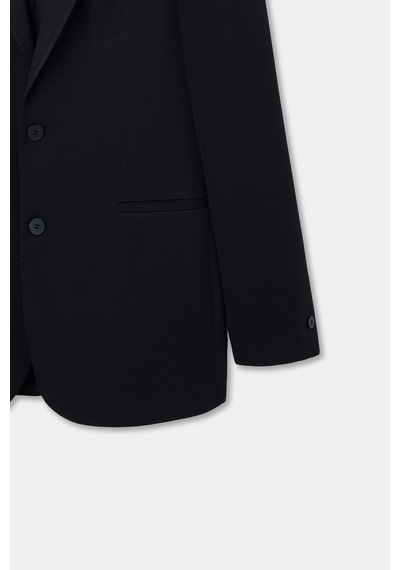 Twn Slim Fit Siyah Armürlü Kumaş Ceket 6ec04bb01474m Çok Renkli
