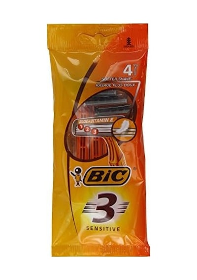 Bıc 3 Sensitive Erkek Tıraş Bıçağı 4&apos Lü Poşet 1 X 4 Adet , 3 Bıçaklı, Aloe İle Zenginleştirilmiş Kayganlaştırıcı Jel Şerit