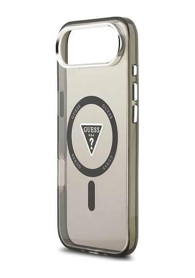 Apple Uyumlu iPhone 17 Air Kılıf Guess Lisanslı M-safeli Iml Baskılı Üçgen Logolu Metal Kamera Çerçeveli Siyah Siyah