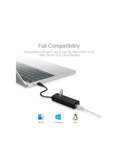 Usb 3.0 To 3 Port Usb 3.0 Çoklayıcı Ethernet Rj45 Gigabit Hub