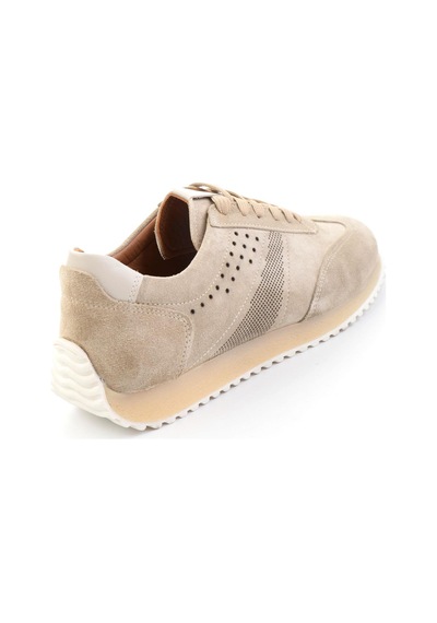 Bambi Bej Hakiki Deri Erkek Sneaker E01811042702