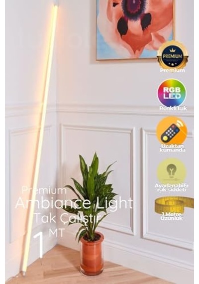 Rgb Led Strip Tube Light Lambader Uzaktan Kumandalı Işık Lamba Ampül Aydınlatma Renkli Animasyonlu6 Diğer