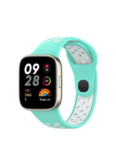 Bezos Redmi Watch 3 Spor Delikli Kordon - Turkuaz-beyaz 22
