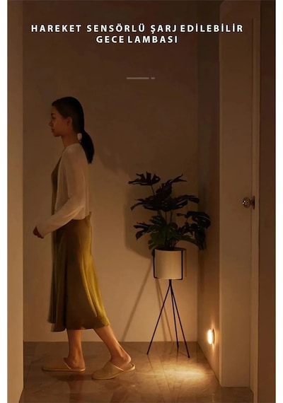 Hareket Sensörlü - Usb Şarjlı - Led Işık Lamba - 4000 Kelwin